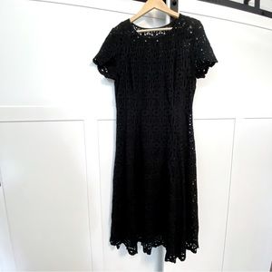 Ronni Nicole RNStudio Short Sleeve Stretch Lace Black Fit and Flare Dress 10
